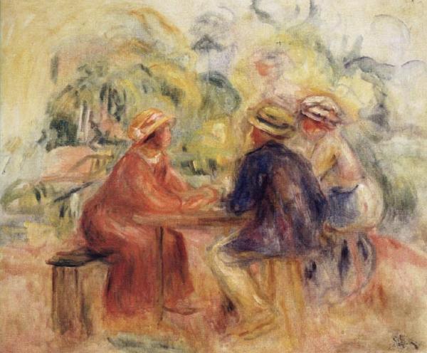 Pierre Renoir Meeting in the Garden oil painting picture